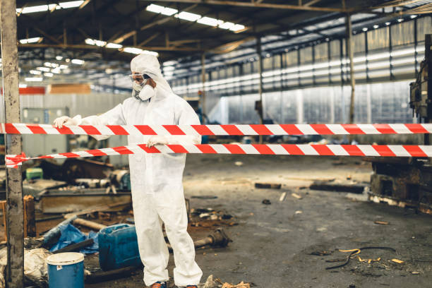 Professional Sewage Cleanup technician working in Brooklyn, IN